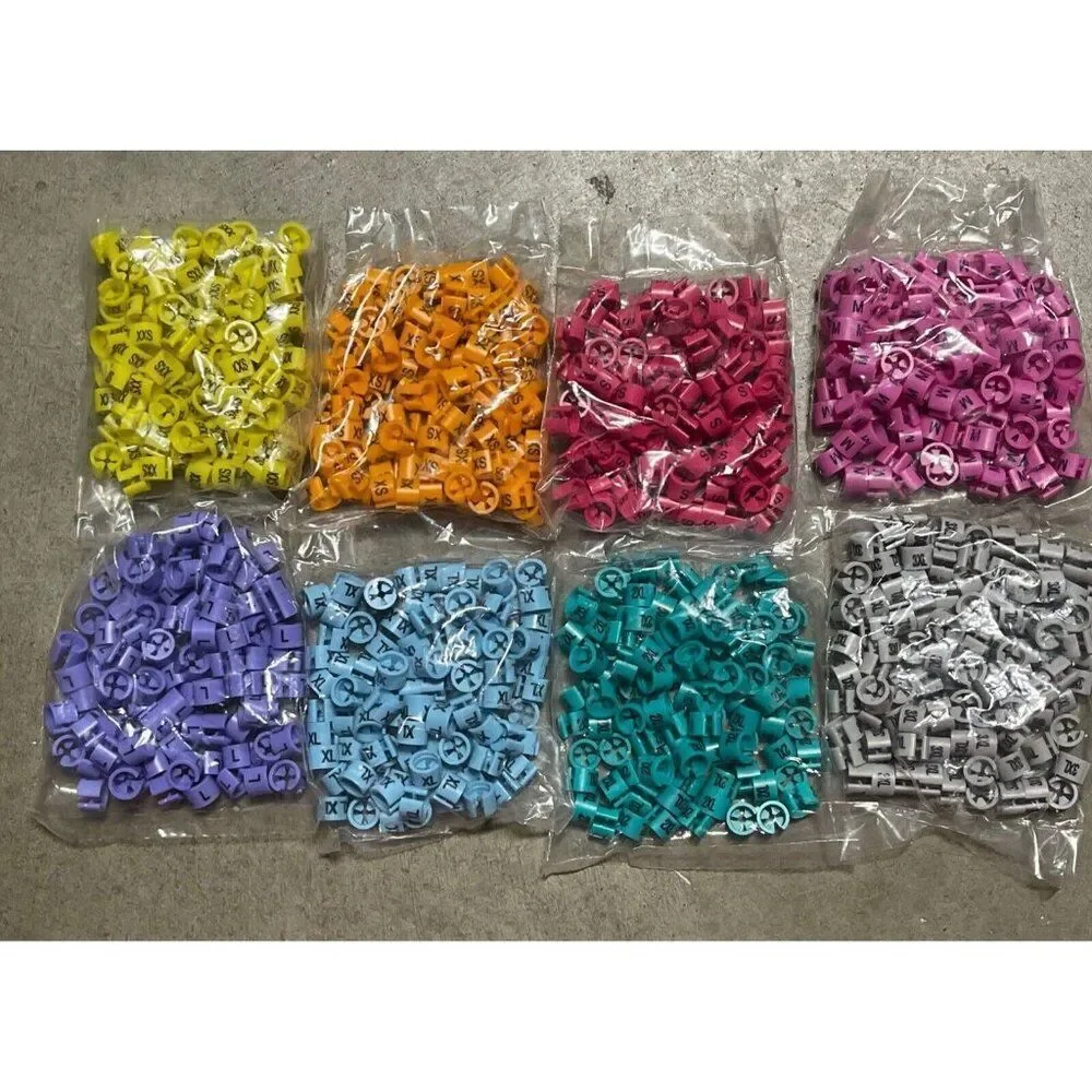 800PCS Snap on Hanger Size Markers Plastic Garment Sizers Donuts Cubes Retail